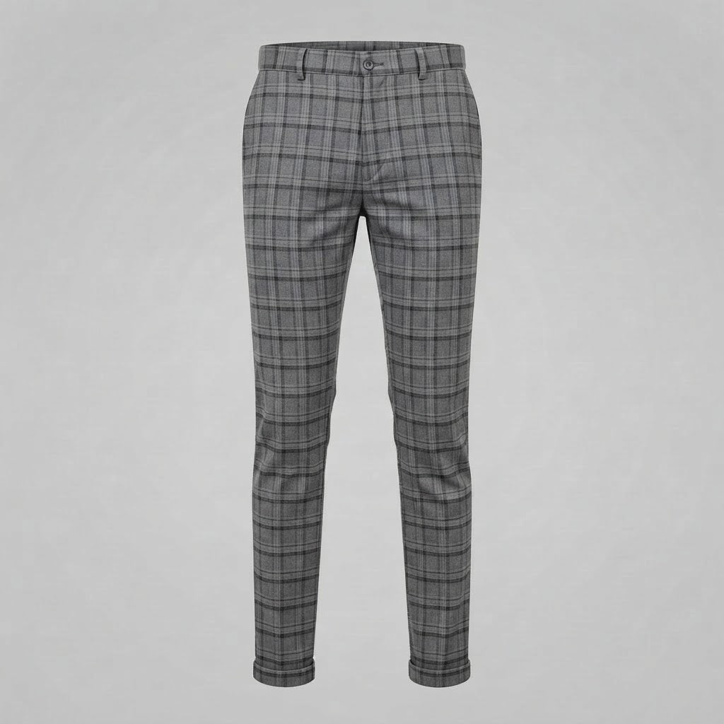 Oskar | Men's Slim Fit Checked Chino Pants