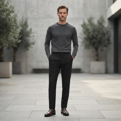 Bruno | Men's Slim Fit Draped Formal Pants