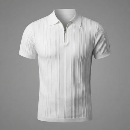 Fabrizio | Men's Slim Fit Zip-Up Polo Shirt