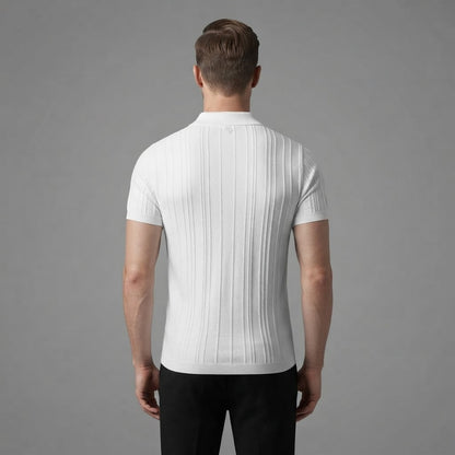 Fabrizio | Men's Slim Fit Zip-Up Polo Shirt