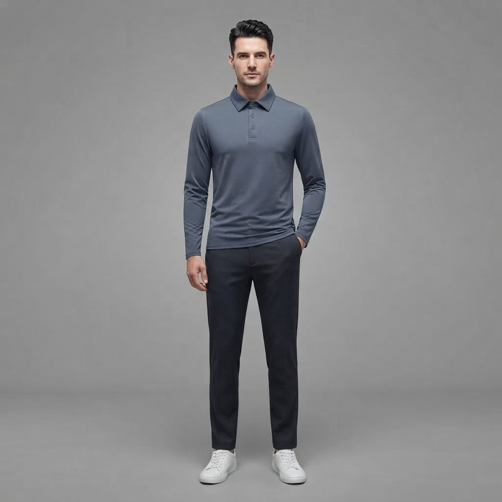 Men's Long Sleeve Polo Shirt | Classic Polo Shirts