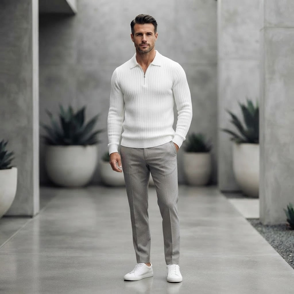 Men's Merino Zip Sweater| Regular Fit