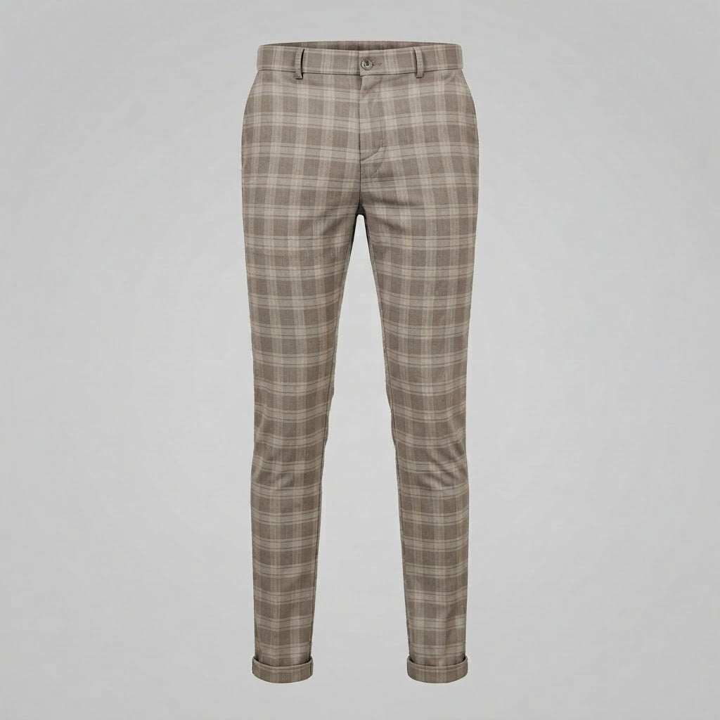 Oskar | Men's Slim Fit Checked Chino Pants