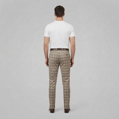 Oskar | Men's Slim Fit Checked Chino Pants