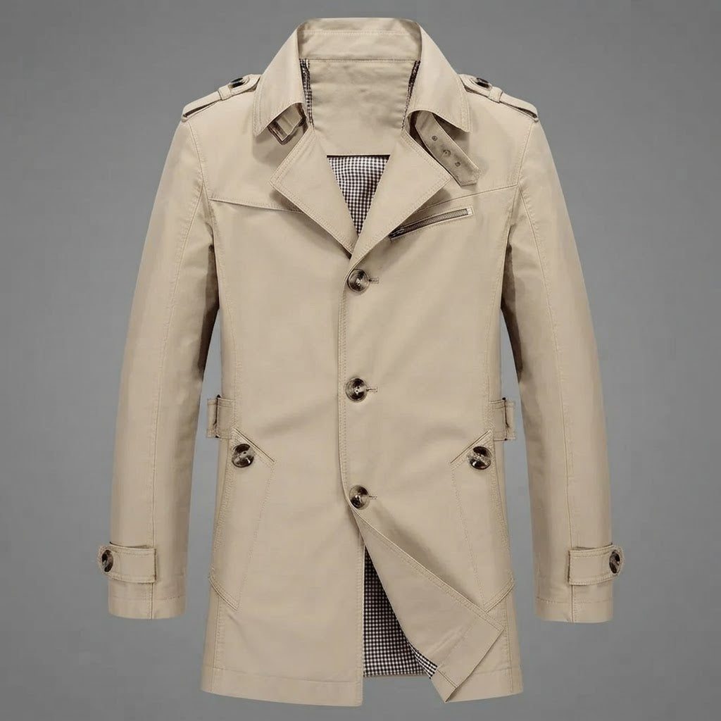 Trench Coat Men | Stylish All-Season Long Coat