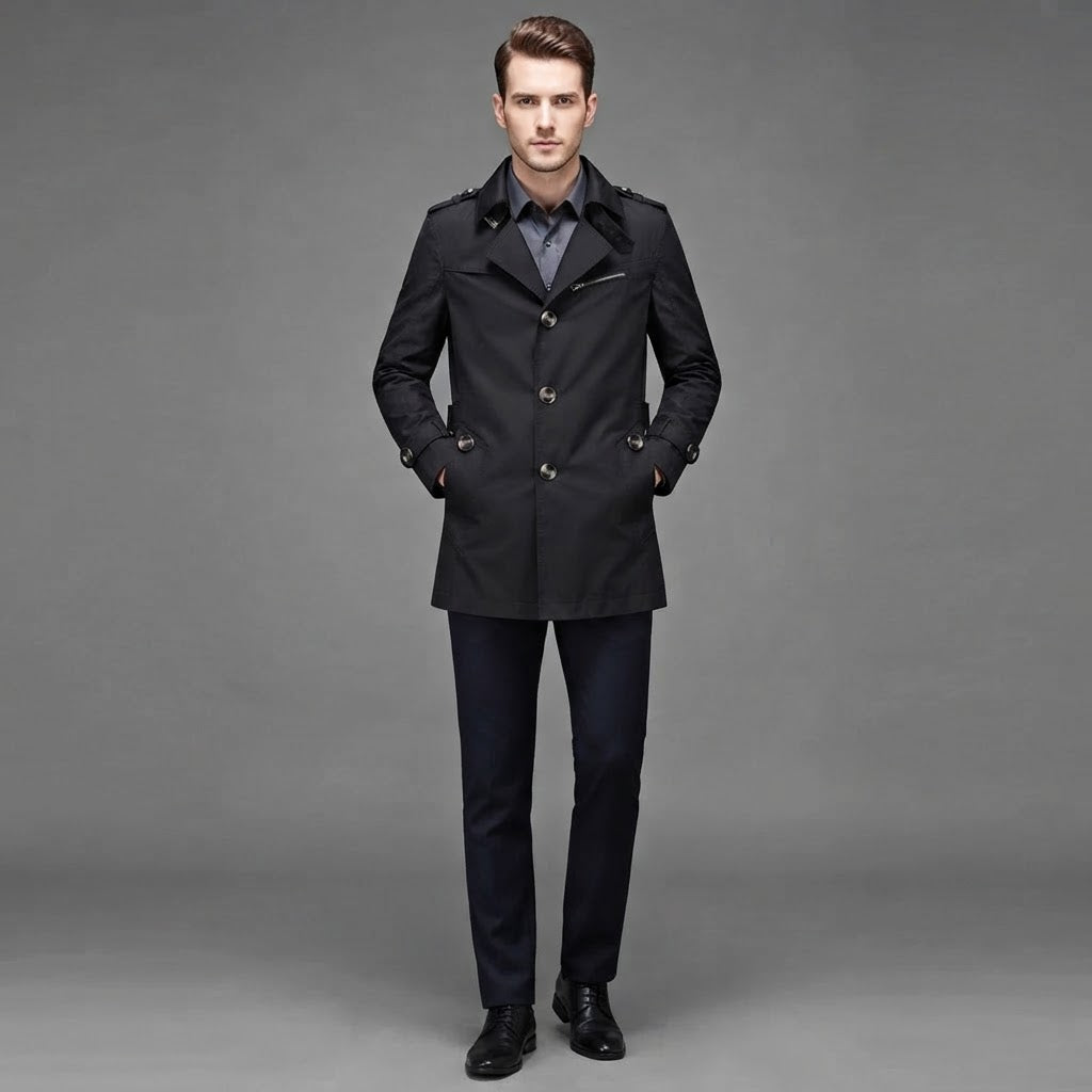 Trench Coat Men | Stylish All-Season Long Coat