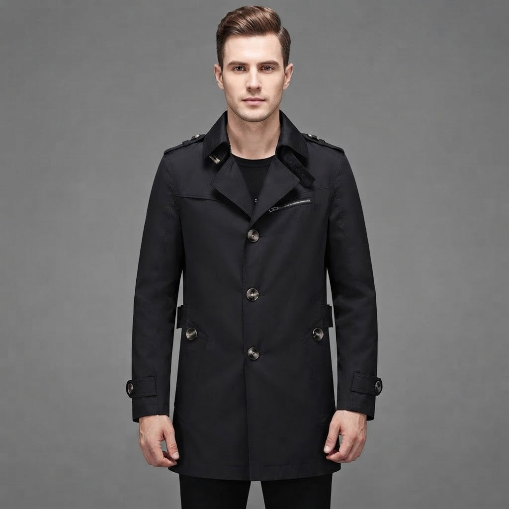 Trench Coat Men | Stylish All-Season Long Coat