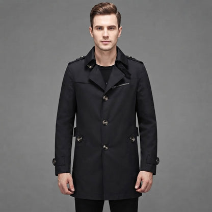 Trench Coat Men | Stylish All-Season Long Coat
