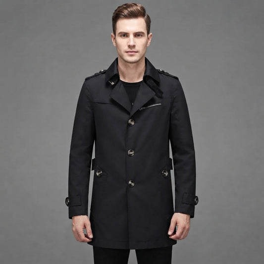 Trench Coat Men | Stylish All-Season Long Coat